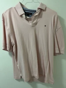 Camisa Polo Tommy Hilfiger Logo Para Hombre XL Rosa Manga Corta Algodón - Imagen 1 de 12