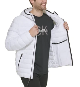 Calvin Klein Men's Hooded Packable Down Jacket White XL $225 - Picture 1 of 1