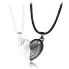 Simple Style Magnet Necklace Heart Fingerprint Charm Pendant Memorial Jewelry