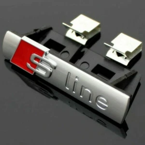 new For S Line 3D ABS & Metal SLINE Front Racing Grill Grille Emblem Badge - Picture 1 of 11