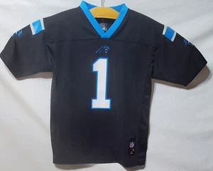 NFL Nike Cam Newton Carolina Panthers Jersey Youth Large Black Blue - VGC - Picture 1 of 8