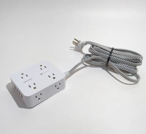 10 Ft Surge Protector Power Strip, Extension Cord with 8 AC Outlets, USB A & 110 - Picture 1 of 9