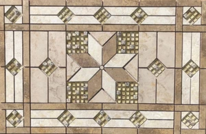 32" X 20 3/4" Tile Medallion & Glass Inlay - Daltile's Sandalo tile series - Picture 1 of 3