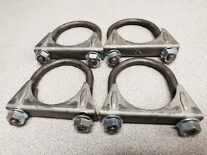 2" Exhaust Clamps 2 Inches Heavy Duty U-Bolt Muffler Clamps 4x USA - Picture 1 of 2