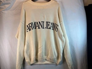 Maglione Armani Jeans maglia vintage anni 90 taglia XL Italia cotone pullover oversize - Foto 1 di 18