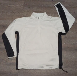 Slezenger Men's Large Golf Jacket White Black Pullover Quarter Zip Sweatshirt - Picture 1 of 10