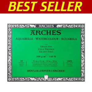 Timeless 12" x 16" Cold Press Watercolor Paper Block - 20 Sheets of Luxury - Picture 1 of 10