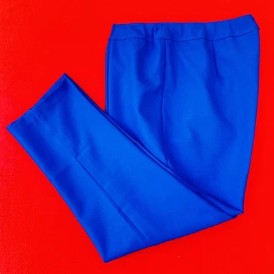 BEND OVER... Pantalones de vestir de poliéster... Azul... Talla grande 20W... NUEVO Foto 1 de 4