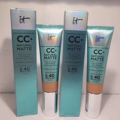 2x it Cosmetics CC+ Natural Matte Full Coverage Cream (TAN) Skin Balancing Serum - Image 1 of 4