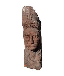 Antique Folk Art Carved Brick Native American 1919  GREAT FOLK ART - Picture 1 of 24
