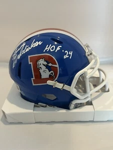 Randy Gradishar Autographed/Signed Denver Broncos TB 1975-96 Mini Helmet Beckett - Picture 1 of 7