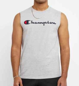 Champion Classic Script Logo Tank Top Muscle Shirt Grey Men's Size 2XL XXL GT22H - Picture 1 of 3