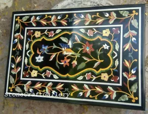 36" x 24" Marble Table Top Semi Precious Stones Inlay Handmade Work - Picture 1 of 3
