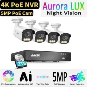 ZOSI ColorX 5MP 3K PoE Security F1.0 Camera System Starlight 2-Way Audio 8CH NVR - Picture 1 of 11