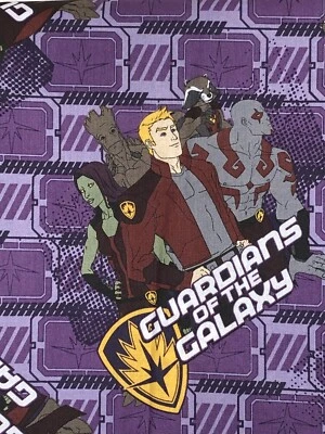 MARVEL GUARDIANES DE LA GALAXIA Púrpura CUARTO GRASO 100% Algodón Tela CEA Foto 1 de 3