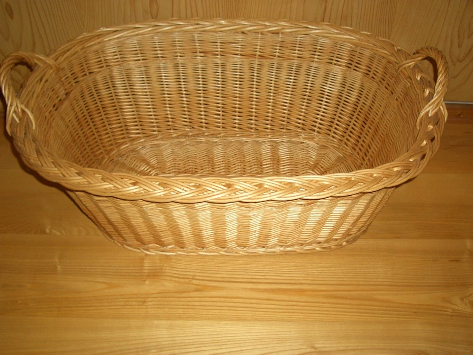 Baby- Wäschekorb groß Weidenkorb natur Weide,deutsche Handarbeit Gr.ca.99 x 65cm - Bild 1 von 4