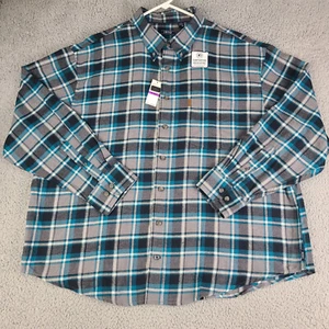 Izod Flannel Shirt Mens Size XXL Temperature Regulating NWT Long Sleeve Button - Picture 1 of 20