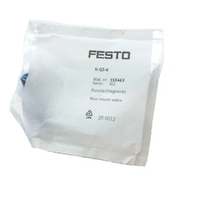 Festo H-QS-6 Pneumatic Non-Return Check Valve 153463 -1...10 Bar Connection 6 mm - Image 1 of 2
