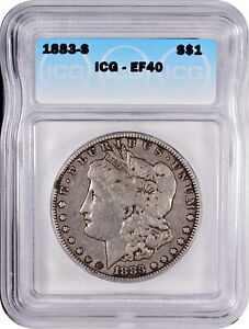 1883-S Morgan Dollar Silver $1 Circulated Extra Fine ICG XF40