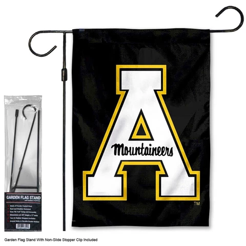 Appalachian State University Black Garden Flag and Stand Pole Kit Cover