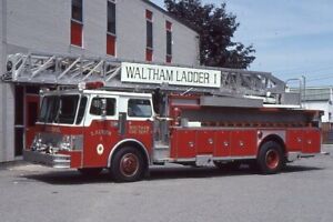Waltham MA Ladder 1 1983 Spartan E-ONE 110' Aerial - Fire Apparatus Slide
