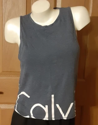 Camiseta sin mangas Calvin Klein Performance gris espalda abierta mistes talla XS Foto 1 de 4