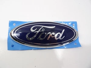 Ford OEM grill emblem, blue oval ABS plastic, hood trunk ornament, 5.5" wide - Picture 1 of 7