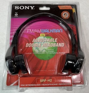 Vintage Sony SRF-H2 AM/FM Walkman Portable Radio Headphones Receiver Headset New - Picture 1 of 6