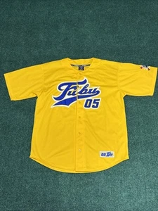 Vintage FUBU Baseball Jersey Shirt Mens XL Button Up Embroidered Hip Hop Y2K - Picture 1 of 10