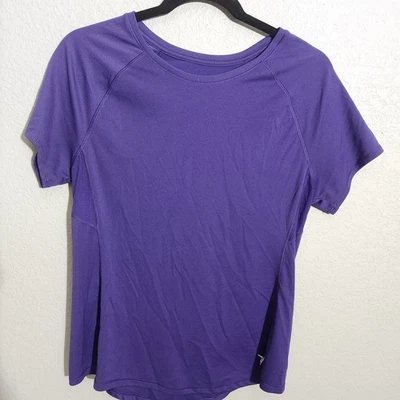 Camisa Activa Antigua Azul Marino Para Mujer Mediana Púrpura Atlética Manga Corta Ligera Top Foto 1 de 4