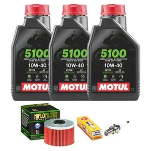 KIT TAGLIANDO HONDA NX 650CC DOMINATOR 3 LT MOTUL5100 10W40 FILTRO E CANDELA - Imagen 1 de 2