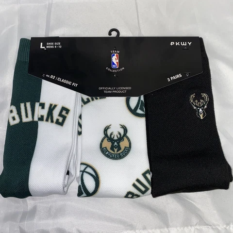 pkwy 3 pair mens Milwaukee bucks sock Cover