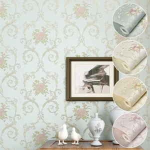 3D Embossed Flower Wallpaper Vintage Non-woven Bedroom Wall Paper Cover Decor - Picture 1 of 22