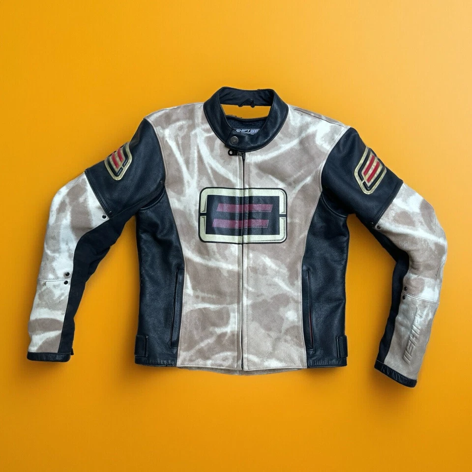 Chaqueta acolchada de cuero genuina SHIFT para motocicleta carreras callejeras desierto camuflaje tostado Foto 1 de 4