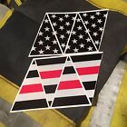 Firefighter Red Line Black American Flag Fire Helmet Reflective Decal Top 8-Part