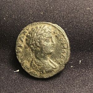 ancient coin commodus.ad177-92  mysia attaea Ae27 Reverse Nike Driving Right
