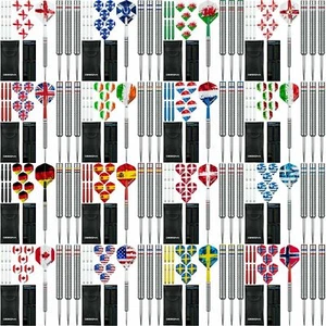Patriot Darts Set 22g / 24g Tungsten National Flag Flights, Stems, Case - Picture 1 of 17
