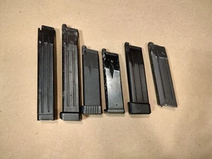 Lot Of 6, Airsoft Green Gas Pistol Blowback Extended Magazines, Ships Next Day - Picture 1 of 18