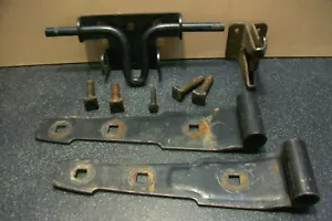 STANLEY HVY GA STEEL SLIDE BOLT W LOCKABLE GATE LATCH & 2 BARN DOOR HINGES BOLTS - Picture 1 of 9