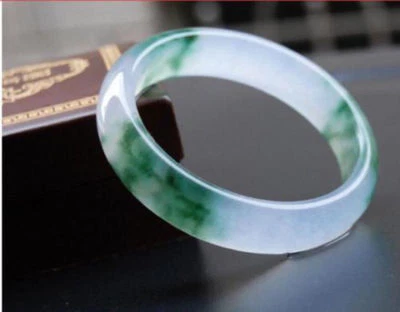 Hermoso brazalete brazalete de piedras preciosas de jadeíta verde natural 56-62 mm joyería Foto 1 de 4