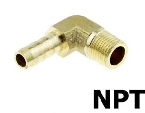 NPT 1/8 "Codo de latón macho 6mm Manguera Barb Cola rosca Adaptador de conector UK - Imagen 1 de 1