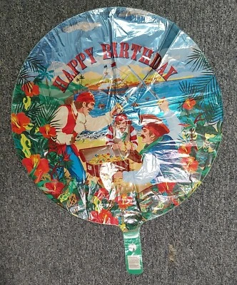 LOT OF 10 NEW Happy Birthday 18" Pirate Cove Foil Mylar Party Balloon Decoration - Image 1 of 3