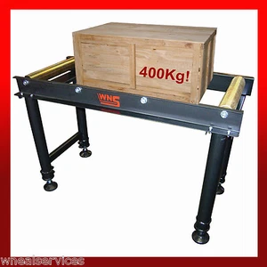 WNS Heavy Duty Roller Conveyor Table 1 Metre Holds 400Kg 4 Rollers Adjustable - Picture 1 of 9
