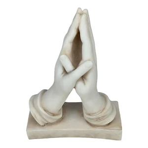 Praying Hands Jesus Christ Religious Christian Cast Alabaster Statue Sculpture - Picture 1 of 10