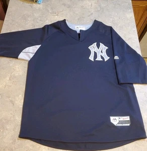 Maglia NY Yankees Majestic autentica COOLBASE XL blu/grigio - Foto 1 di 11