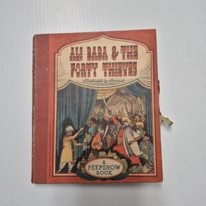 Ali Baba & The Forty Thieves Peepshow Book 1950 Bret Lithographing Co Vintage - Bild 1 von 14
