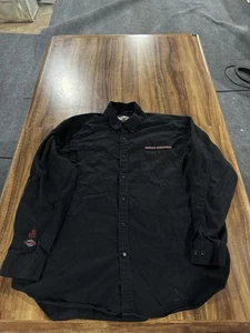 Genuine Harley Davidson Men's Black Embroidered Button-Up Shirt XL - Picture 1 of 7