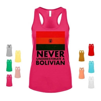 Camiseta sin mangas Never Underestimate A Bolivian Flag Patriotism Culture Heritage para mujer Foto 1 de 3