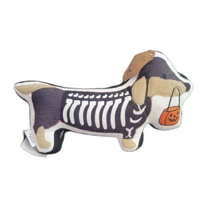 Decorative Pillow Hallow's Eve Dachshund Skeleton 11 x 18" - Picture 1 of 8