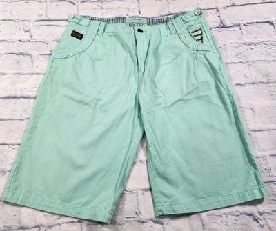 Pantalones Cortos G Star Raw 3301 PARA HOMBRES 36 Verde Chino Algodón Frente Plano Informal Golf Foto 1 de 4
